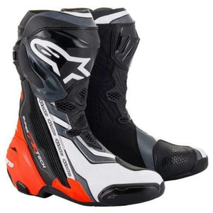 Alpinestars Supertech R 2026 Black Red Fluo White Gray Motorcycle Boots - New...