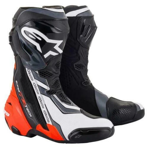 Alpinestars Supertech R 2026 Black Red Fluo White Gray Motorcycle Boots - New...