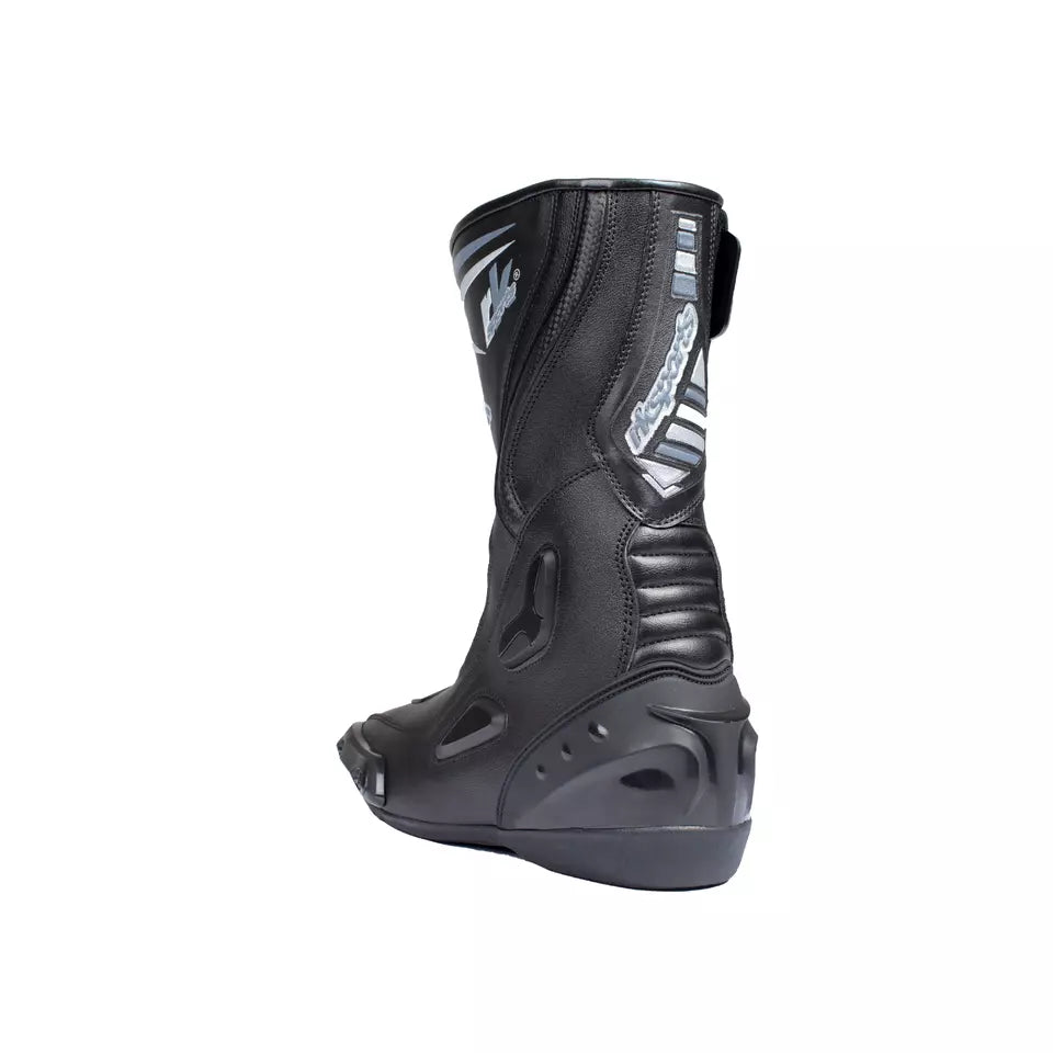 LV14 Motorcycle Black Blue Red Armoured Leather Waterproof Motorbike Race Boots