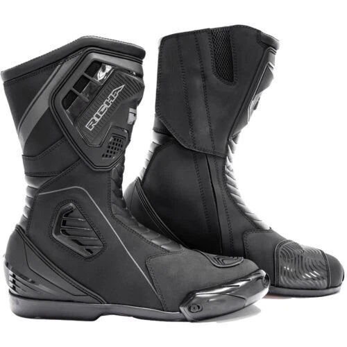 RICHA DRIFT EVO WP BLACK WATERPROOF MOTORCYCLE BIKE SPORTS BIKER TOURING BOOTS