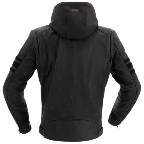 Richa Toulon 2 Black Edition Hooded Leather Motorcycle Jacket - Black