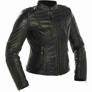 Richa Ladies Womens Lausanne Leather Motorcycle Motorbike Classic Jacket Black