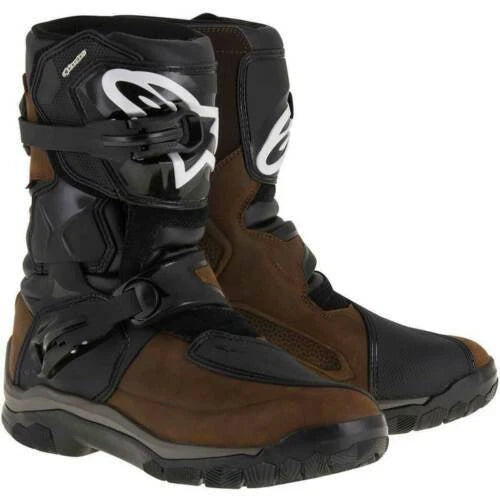 Alpinestars Belize Drystar Boots Oiled Leather Brown Black Motorcycle Motorbike