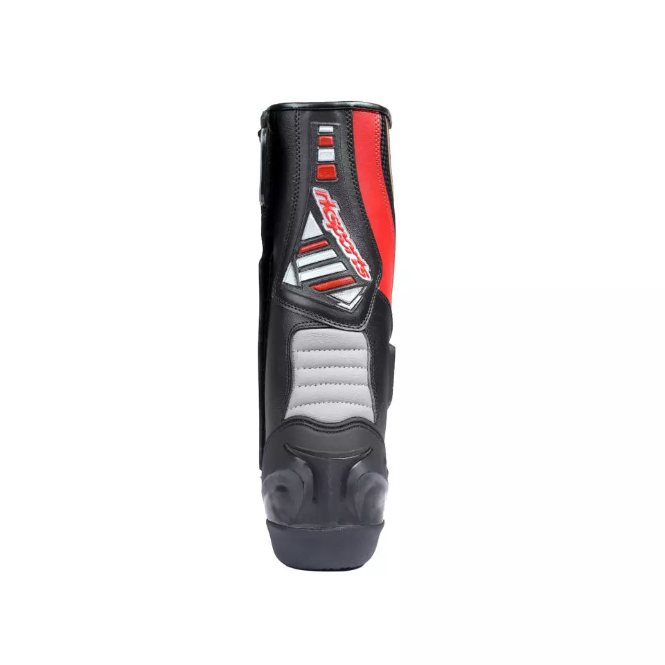 LV14 Motorcycle Black Blue Red Armoured Leather Waterproof Motorbike Race Boots