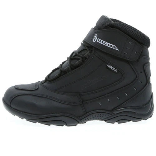 Richa Slick Mens Short Ankle Waterproof Motorcycle Boots - Black With Free Gift!