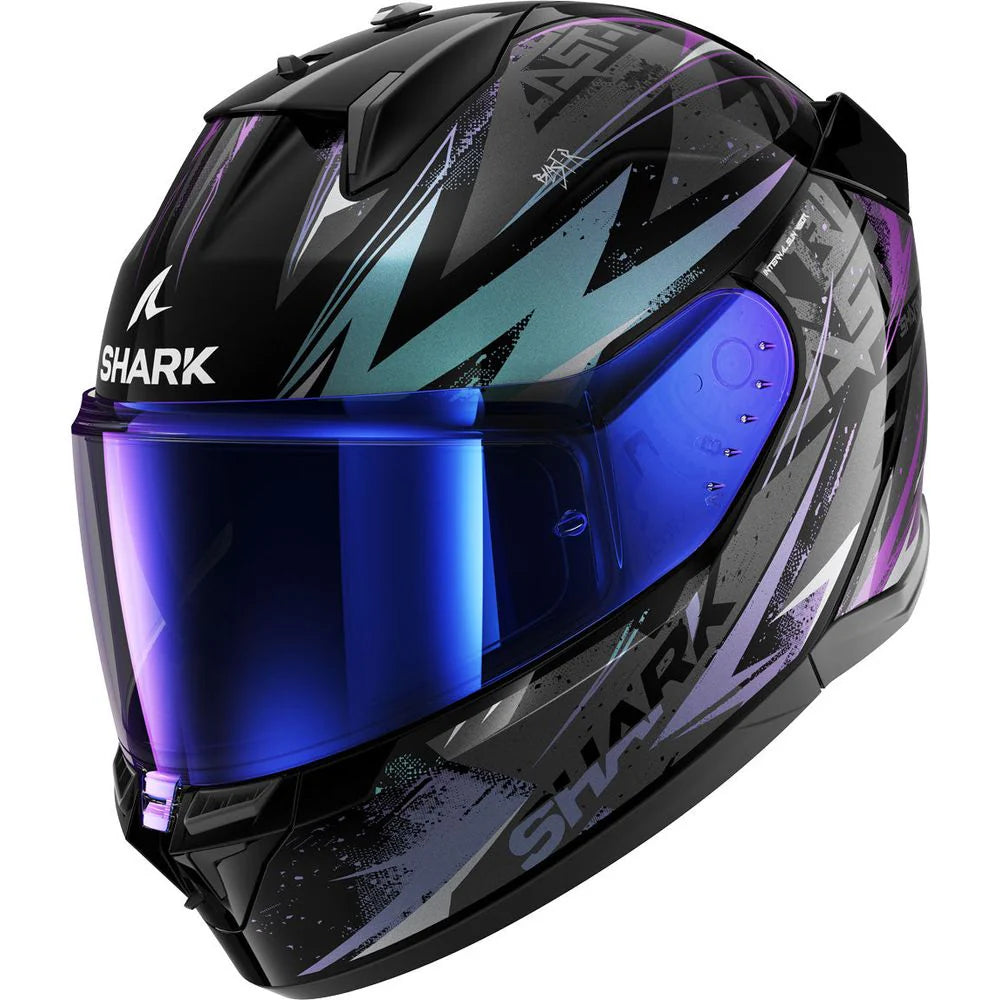 Shark D-Skwal 3 Blast R KGX  Black / Blue / Purple Motorcycle FullFaceECE22.06Helmet