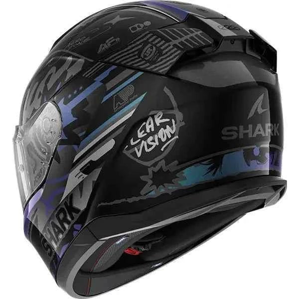 Shark D-Skwal 3 Streetrush Green / Pearl Motorcycle FullFace Helmet - ECE 22.06