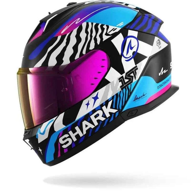 SKWAL i3 SPEED-FANCY Black White Blue Motorcycle Helmet