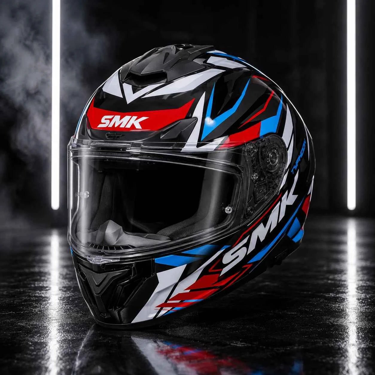 SMK Typhoon Rival GL213 Full Face Motorcycle Helmet with Free Black Visor – ECE