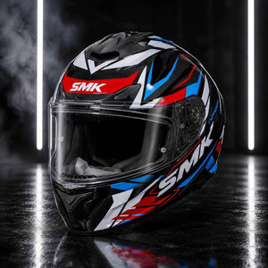 SMK Typhoon Rival GL213 Full Face Motorcycle Helmet with Free Black Visor – ECE