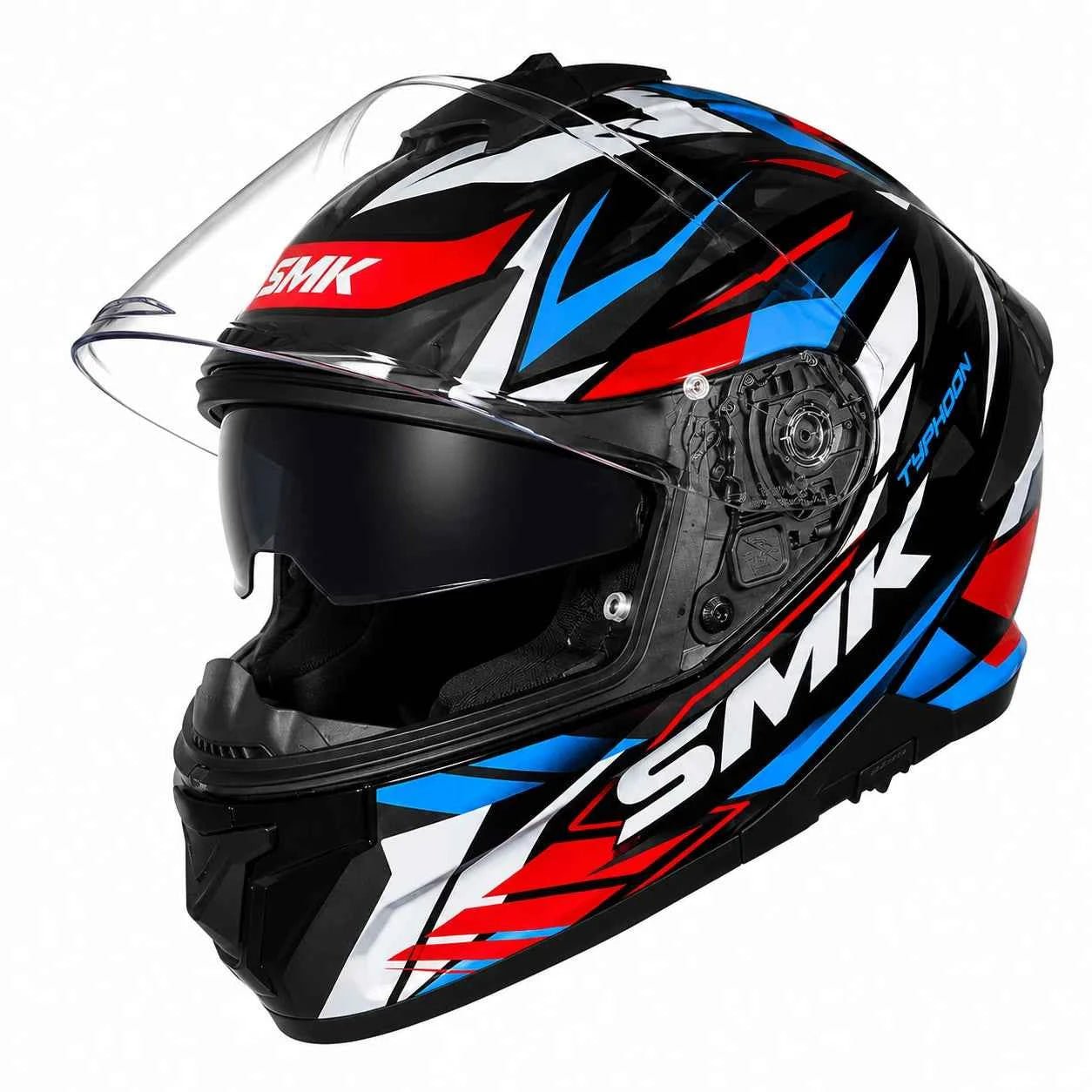 SMK Typhoon Rival GL213 Full Face Motorcycle Helmet with Free Black Visor – ECE