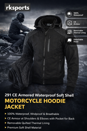 RK Sports CE Armure Souple Armoured Moto Hoodie