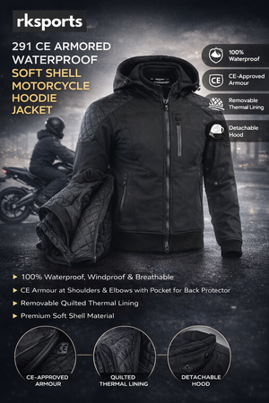 RK Sports CE Armure Souple Armoured Moto Hoodie