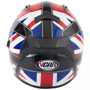 Casque Moto Intégral VCAN H128 Union Jack Drapeau Anglais Acu