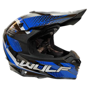 Wulfsport Adults Iconic Motocross Helmet Motorcross Off Road MX ATV Quad Blue