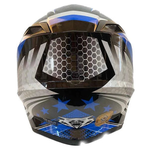 Wulfsport Adults Iconic Motocross Helmet Motorcross Off Road MX ATV Quad Blue
