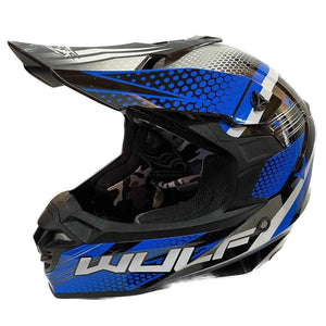 Wulfsport Adults Iconic Motocross Helmet Motorcross Off Road MX ATV Quad Blue